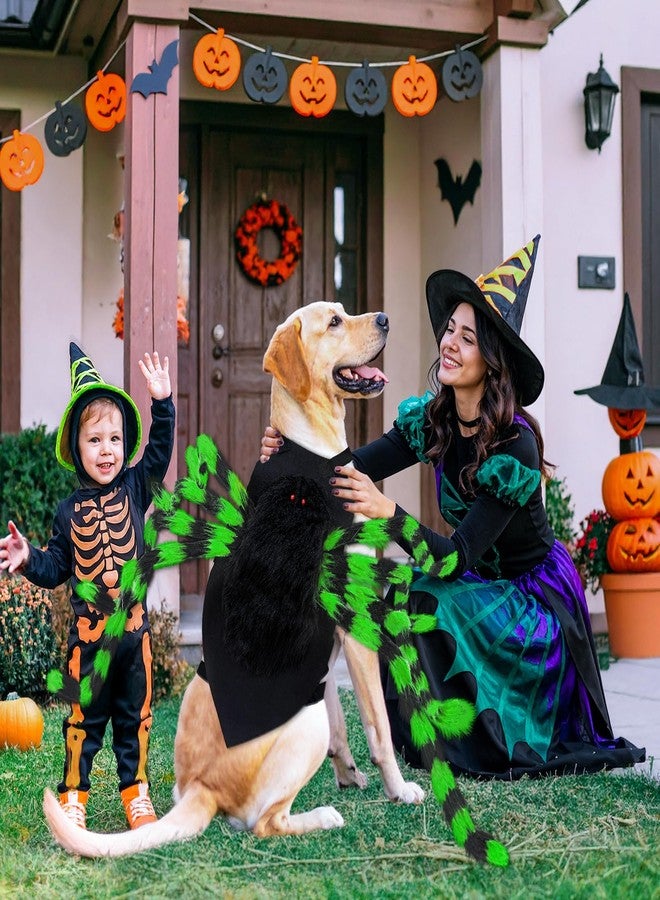 OurWarm Large Dog Halloween Costumes, Furry Funny Dog Spider Costume with 64 LED Purple Lights, Halloween Costumes for Large Dogs Pets Party Outfits Contest Clothes Cosplay Decor - Image 3